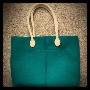 Lefrac wool felt shoulder bag